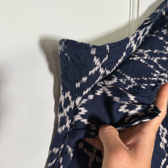 Anthropologie Rimbaud Tie Waist Mini Skirt Navy Blue Cream Size Small - Picture 11 of 13